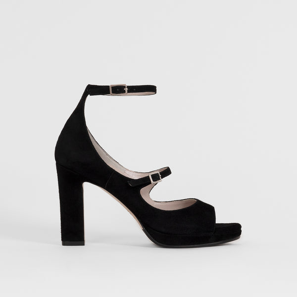 black suede hedy sandal high heel from roccamore shoes
