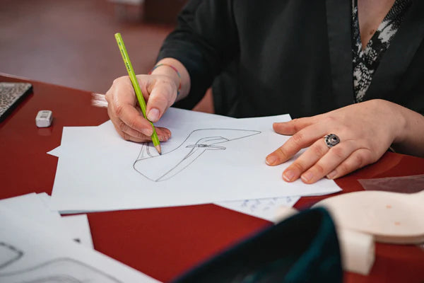 the beginning of designproces of roccamore shoes